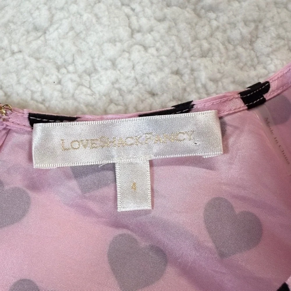 LoveShackFancy Pink Keily Puff Sleeve Top Size 4